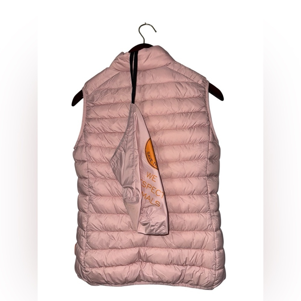 NWT Save The Duck Plumtech Womens Blush Pink Puffer Jacket Vest Size 1 Small - Picture 2 of 16